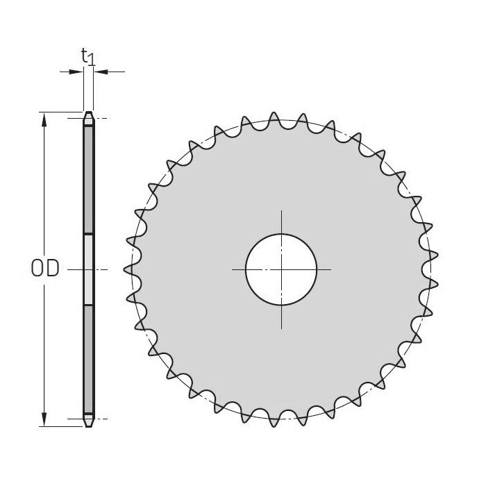 Звездочка без ступицы под расточку для цепи: 20A-1, Z=36, 31,75 x 19,05 mm PHS 100-1A36 SKF