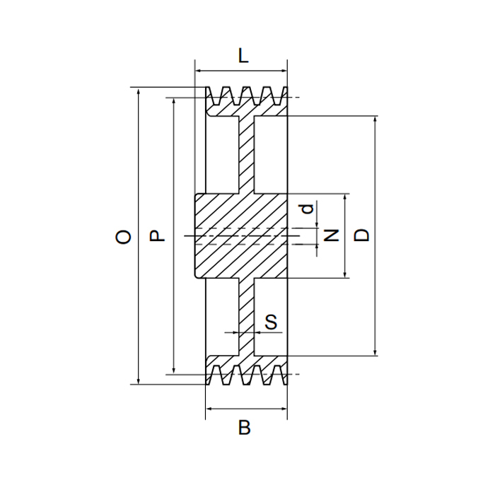 Шкив под расточку клиновой SPA 150-2 (PHP 2SPA150RSB) ISKRA