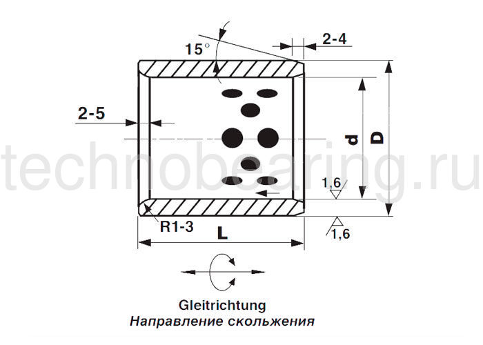 Втулка скольжения (графит/бронза) BNZ10148BG1 ISB
