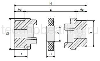 Полумуфта под расточку HRCP180 Sati