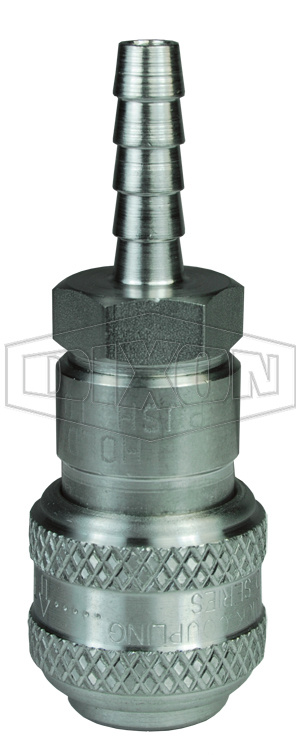 1/4in БРС серия F, розетка, хвостовик под шланг (нерж. 304) 2DS2-S DIXON