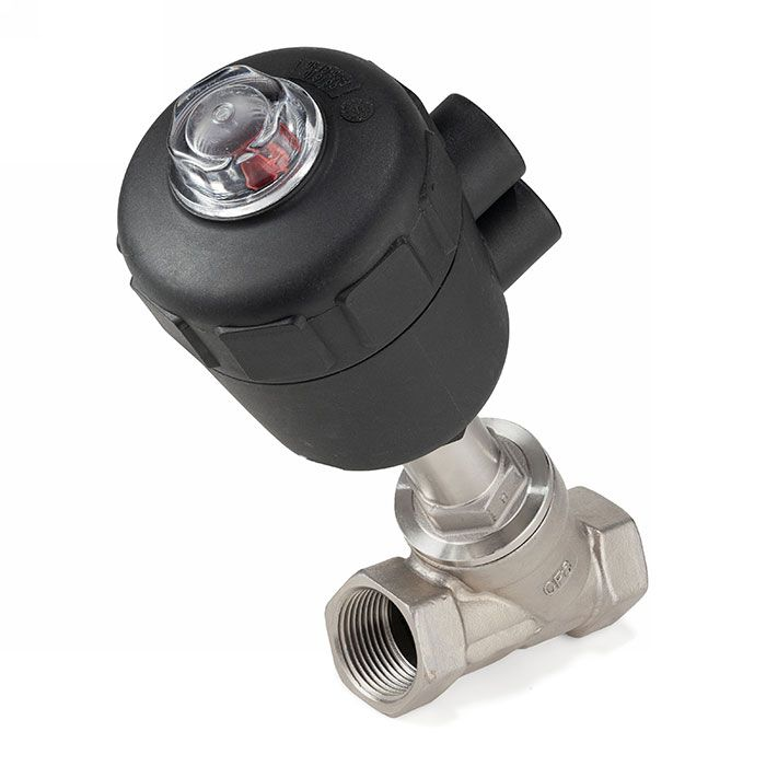 Седельный клапан наклонный, нерж. 304 с пневмоприводом (полипроп.), DN40 TL40CPAVPP TITAN LOCK