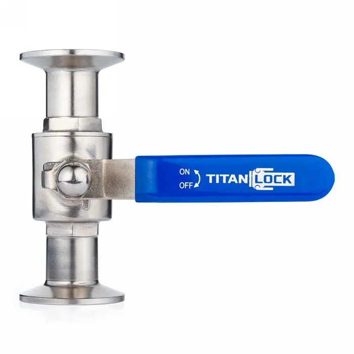Пищевой шаровый кран полнопроходной типа "clamp-clamp", DN65 нерж. 304, TL65SBV-CL TITAN LOCK