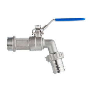 Кран шаровый водоразборный со штуцером, резьба BSP 1/2", нерж.сталь, TL50BCV TITAN LOCK