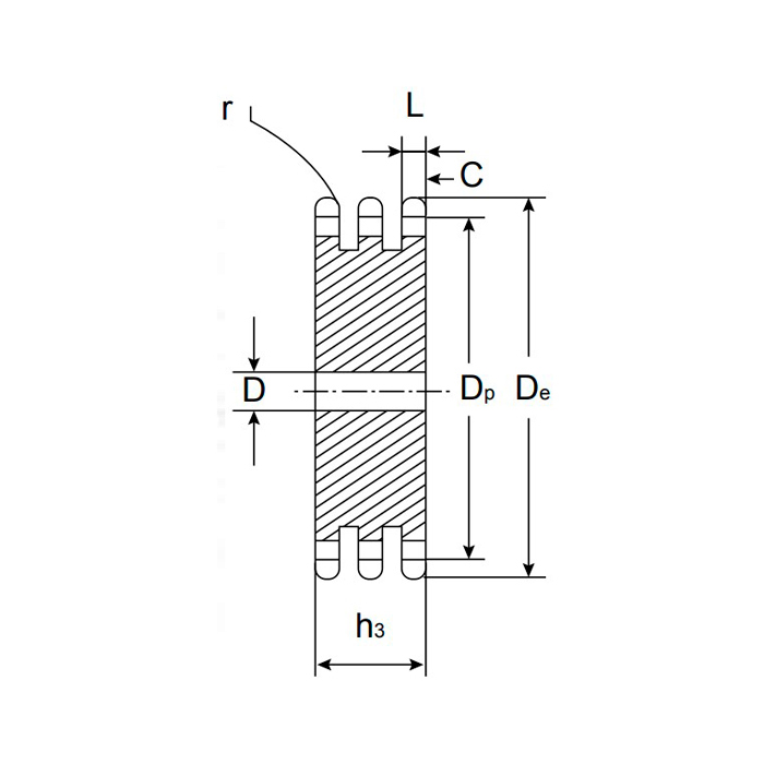 Звездочка без ступицы под расточку для цепи: 10B-3, 15,875 x 9,65 mm, Z=15 CT10015 ISKRA