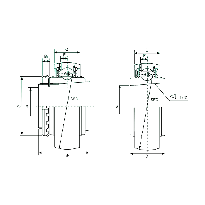 Подшипник UK208 (YSA208-2FKA) ISB