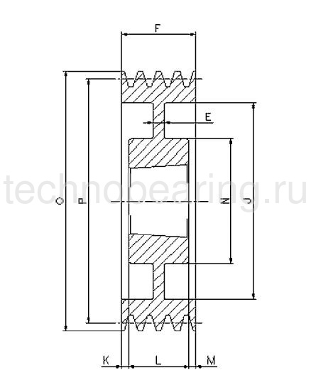 Шкив клиновой  под втулку тапербуш SPZ250-08 TB (PHP 8SPZ250TB) Sati