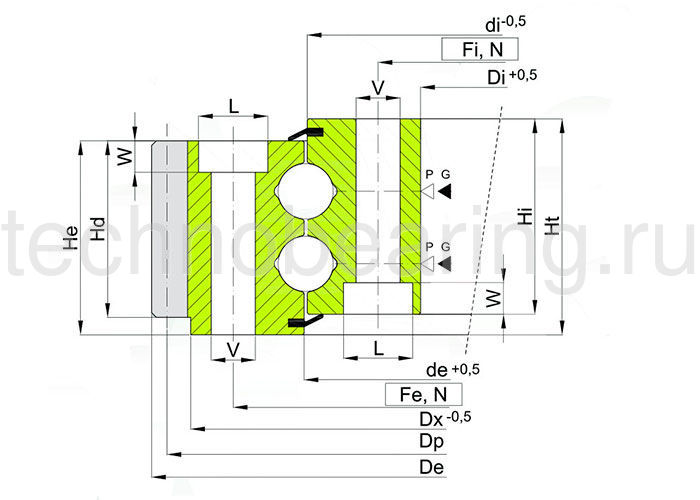 ОПУ стандартная серия с двумя рядами шариков EB2.35.1578.400-1SPPN ISB