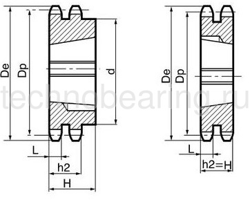 Звездочка под втулку тапербуш для цепи: 06B-2, Z=20, 3/8" x 7/32" TD05020 (PHS 06B-2 ТВ 20) Sati