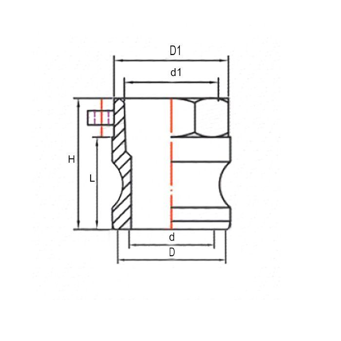 Камлок латунный тип A ниппель, внутр. резьба BSP 4", TL400ABR TITAN LOCK