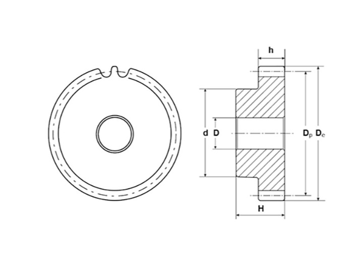 Зубчатая шестерня под расточку со ступицей и калеными зубьями, M=2, Z=30 PM28T30 ISKRA