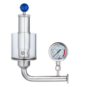Шпунт-аппарат с манометром (левый), до 2,2 бар, под Clamp DN32 нерж. 304 TL32TGMLPG-CL TITAN LOCK