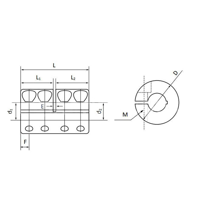 Муфта жесткая соединительная RC30-C (d=8 мм) ISKRA