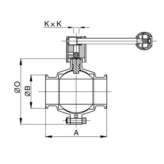 Кран шаровый нержавеющий (AISI304) DN40, типа clamp-clamp TLHBV040CLS TITAN LOCK