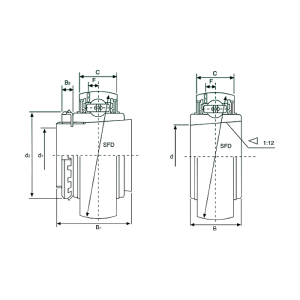 Подшипник UK208 (YSA208-2FKA) ISB