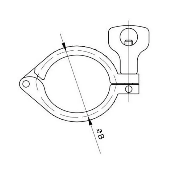 Хомут CLAMP одноосевой DN150 нерж. 304,фланец 183мм, DIN TL150CLC-2 TITAN LOCK
