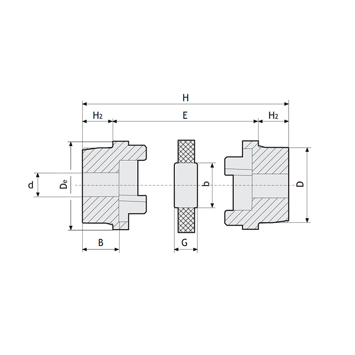 Полумуфта под расточку HRCP150 ISKRA