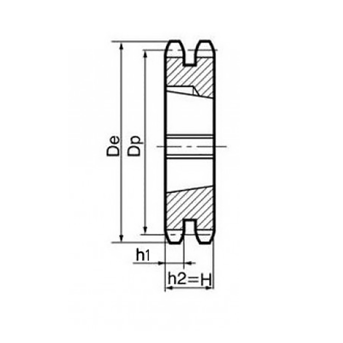 Звездочка под втулку тапербуш для цепи: 10B-2, Z=15, 5/8" x 3/8" TD10015 (PHS 10B-2 ТВ 15) ISKRA