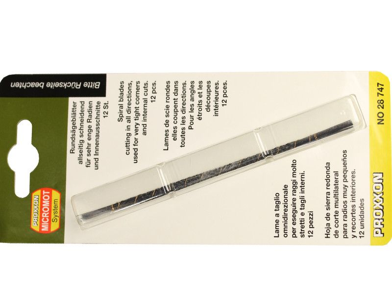 Спиральные пилки, длина 125 мм. С плоским зажимом, 12 шт. 28747 Proxxon