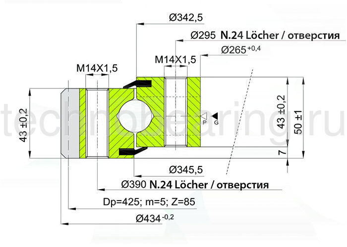 ОПУ стандартная серия с одним рядом шариков EB1.200344200-1STTN ISB
