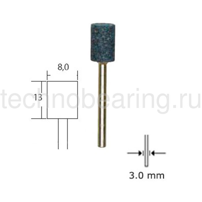 Шлифовальные биты из карбида кремния, цилиндр, набор (3 шт.) 28781 Proxxon