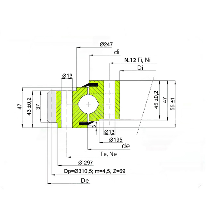ОПУ стандартная серия с одним рядом шариков EB1.22.0225.400-1SPPN ISKRA