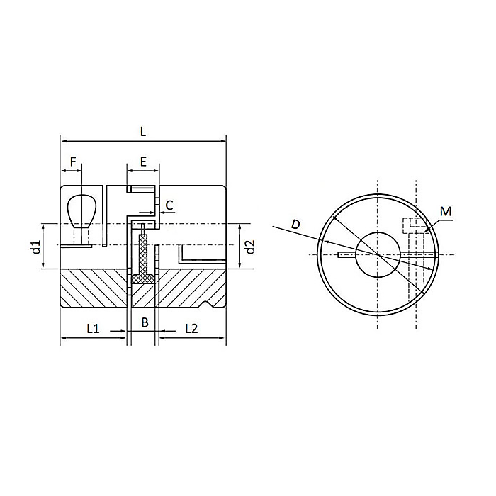 Муфта виброгасящая соединительная JC25-C (d=5 мм) ISKRA