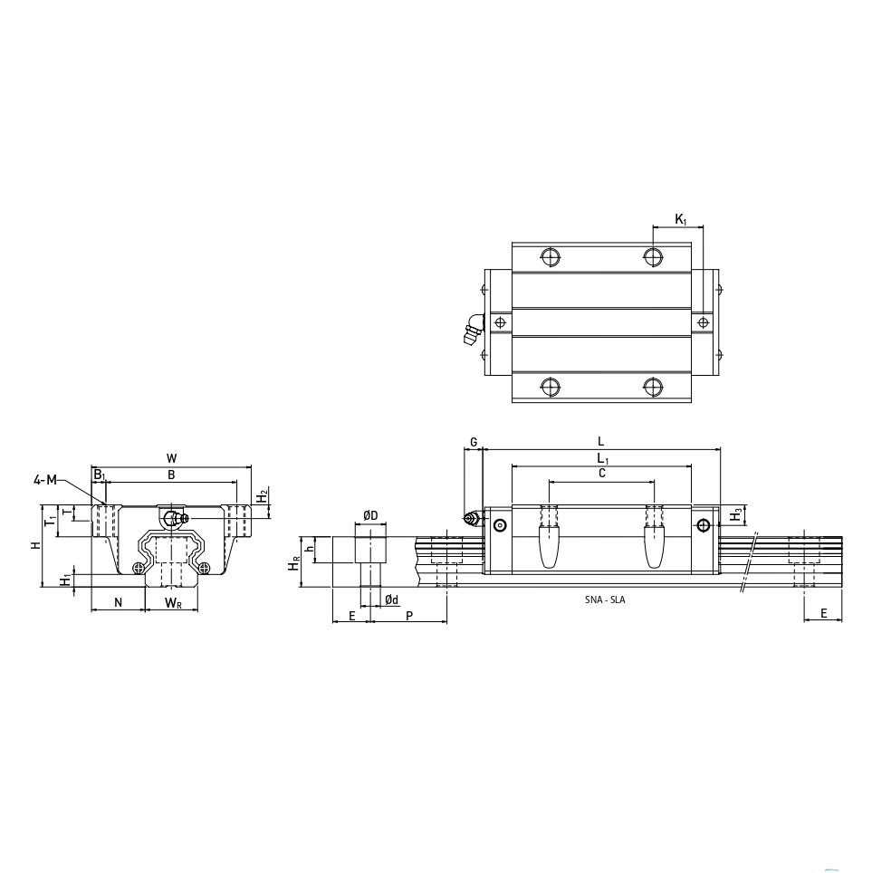 Каретка SNA20P0N (HGW20CA) ISB Linear арт. SNA20P0NISB-H купить онлайн по  цене 5759 | Техноберинг