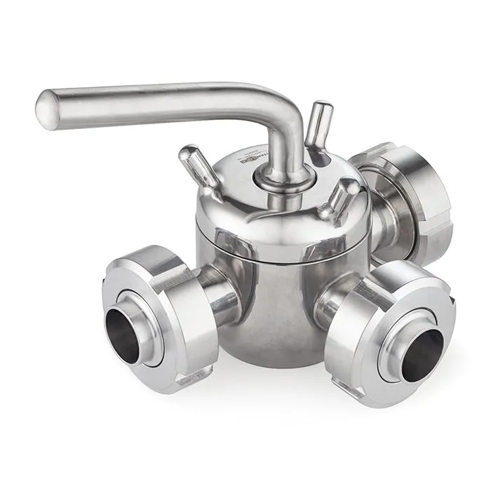 Кран пробковый трехходовой нерж 304, тип T, DN32, TL3СV32T-S TITAN LOCK