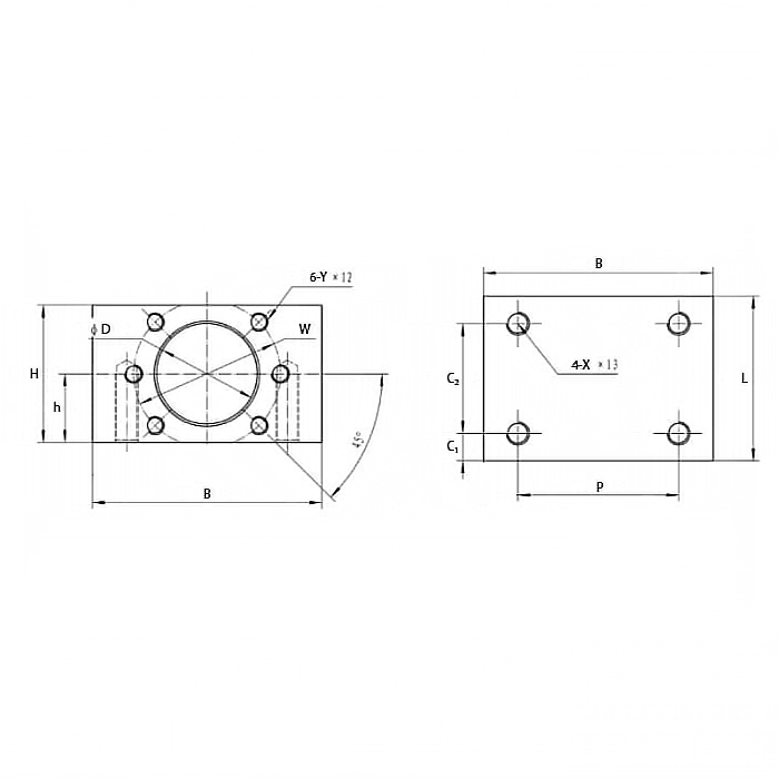 Держатель для гайки ШВП DSG1204 TECHNIX