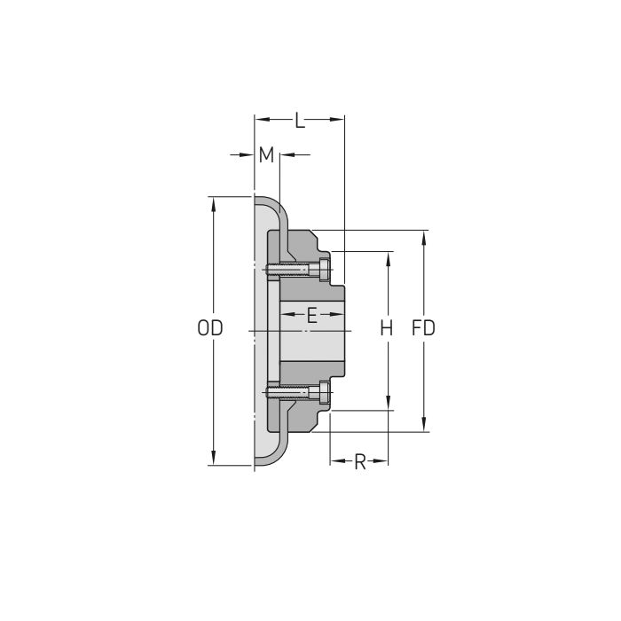 Торообразная полумуфта под расточку F40R (PHE F40RSBFLG) ISKRA