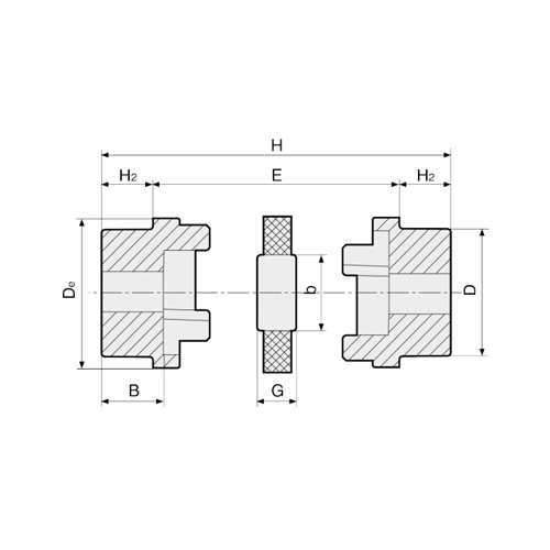 Полумуфта под расточку HRCP280 ISKRA