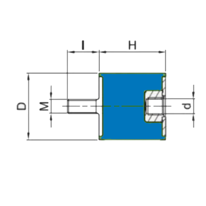 Виброизолятор MF25X10 M6X18 MF25100618 ISKRA