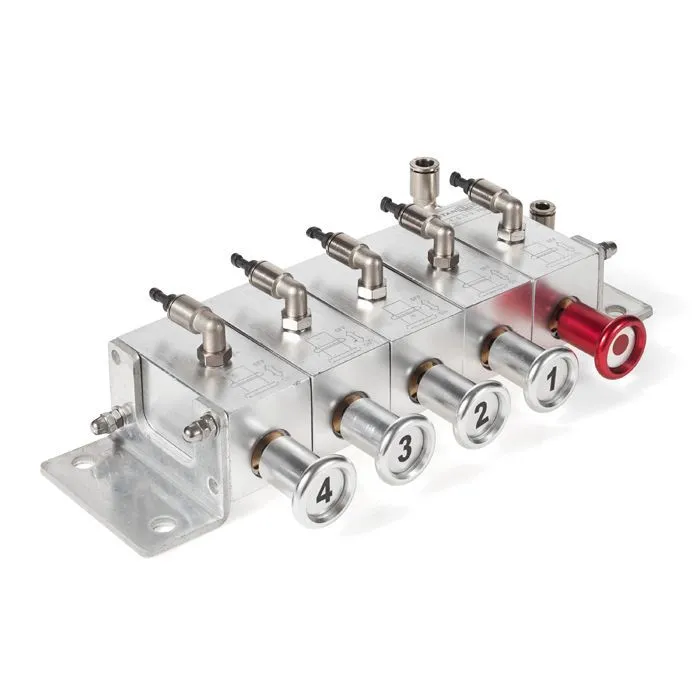 Пневматический блок управления донными клапанами автоцистерны 4-х отсечный, алюминий, TLCU4 TITAN LOCK