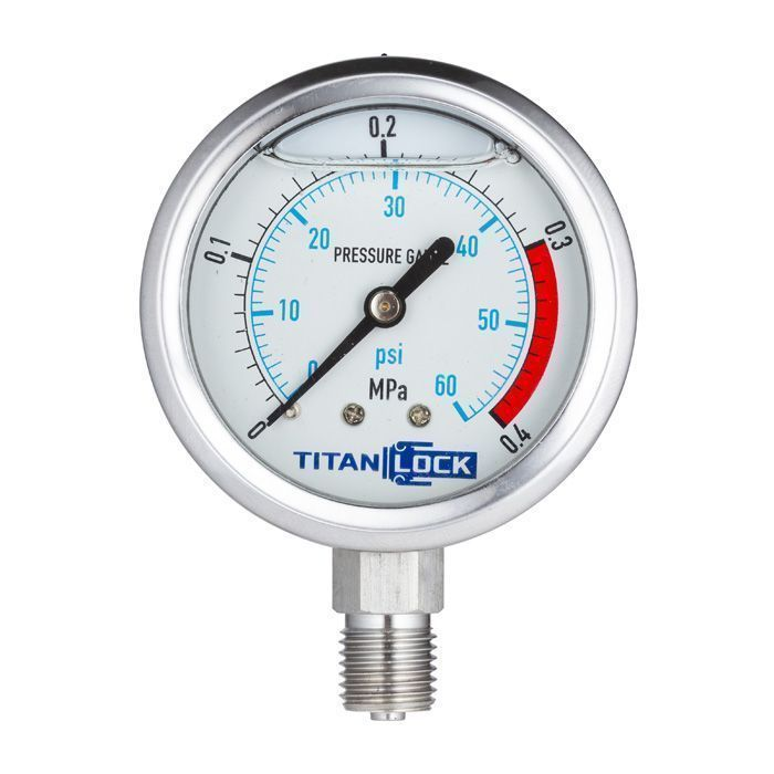 Шпунт-аппарат с манометром (левый), до 2,2 бар, под Clamp DN20 нерж. 304 TL20TGMLPG-CL TITAN LOCK
