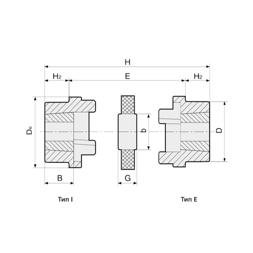 Полумуфта под втулку 3020 HRCE230 ISKRA