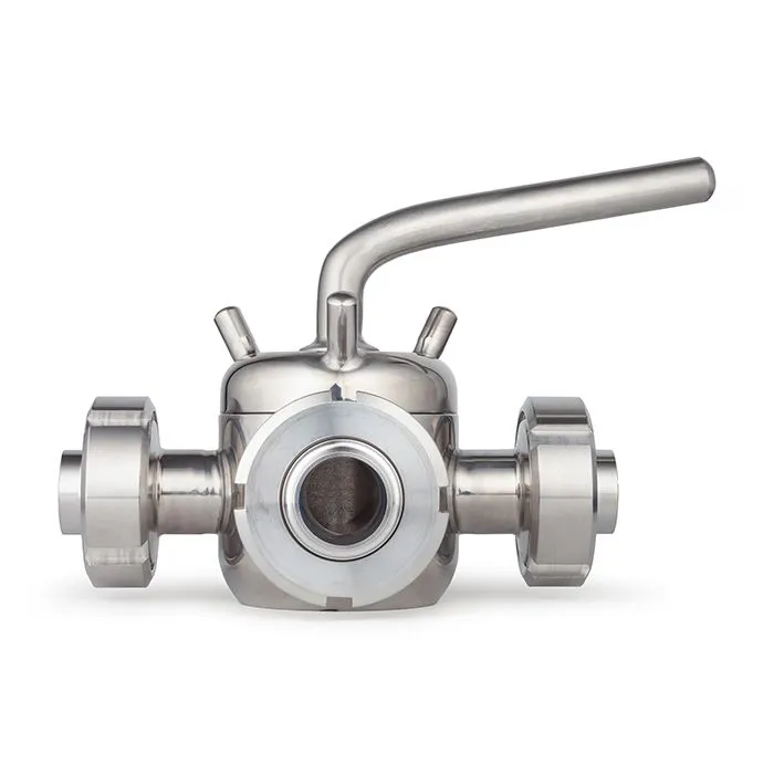 Кран пробковый трехходовой нерж 304, тип T, DN32, TL3СV32T-S TITAN LOCK