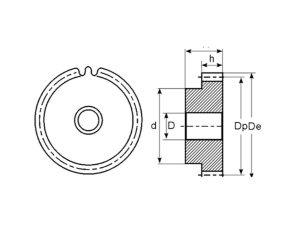Зубчатая шестерня со ступицей d=21(паз), M=4, Z=21 PM31021d19p ISKRA
