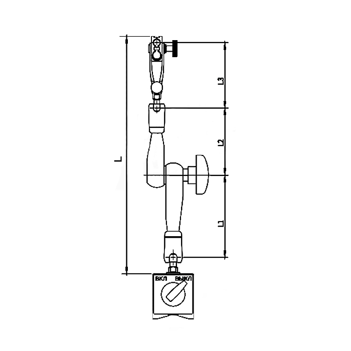 Штатив магн. с увелич. усилием зажима, усилие 100кг; рабочий радиус 355мм, 7121-0030 Dasqua