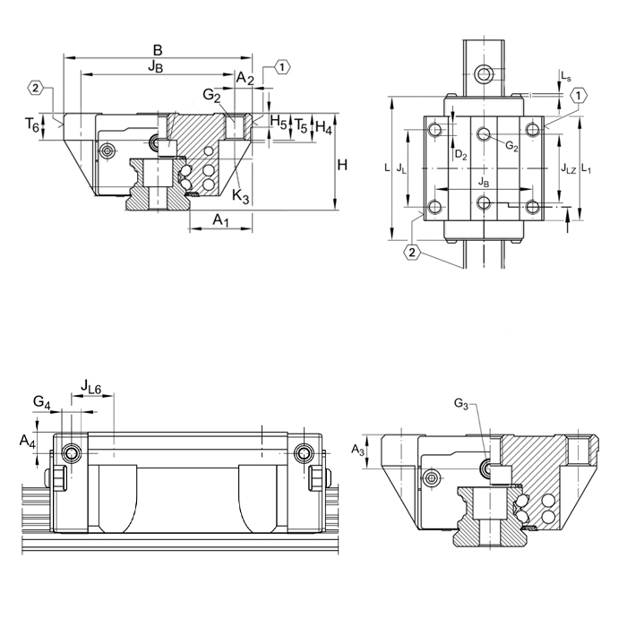 Каретка KWVE45-B-L-G3-V1 INA