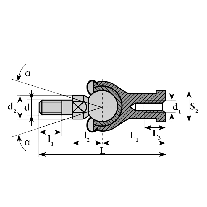 Шарнирный наконечник SQZ16CRS ISB