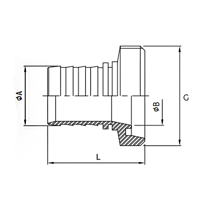 Резьбовой штуцер под рукав DIN 11851 DN15 нерж. 316 TL15THRSS-M TITAN LOCK