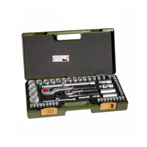 Полный набор с флажковыми трещотками 1/2" + 1/4", 65  поз. 23286 Proxxon