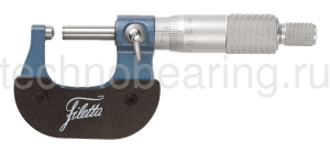 Микрометр гладкий со сферической пяткой 0 - 25/0,01 мм Filetta