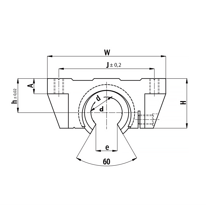 Линейный подшипник в сборе с корпусом TBR16-UU ISKRA