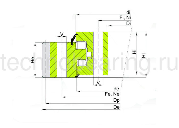ОПУ серия с тремя рядами роликов ER3.40.4500.400-1SPPN ISB