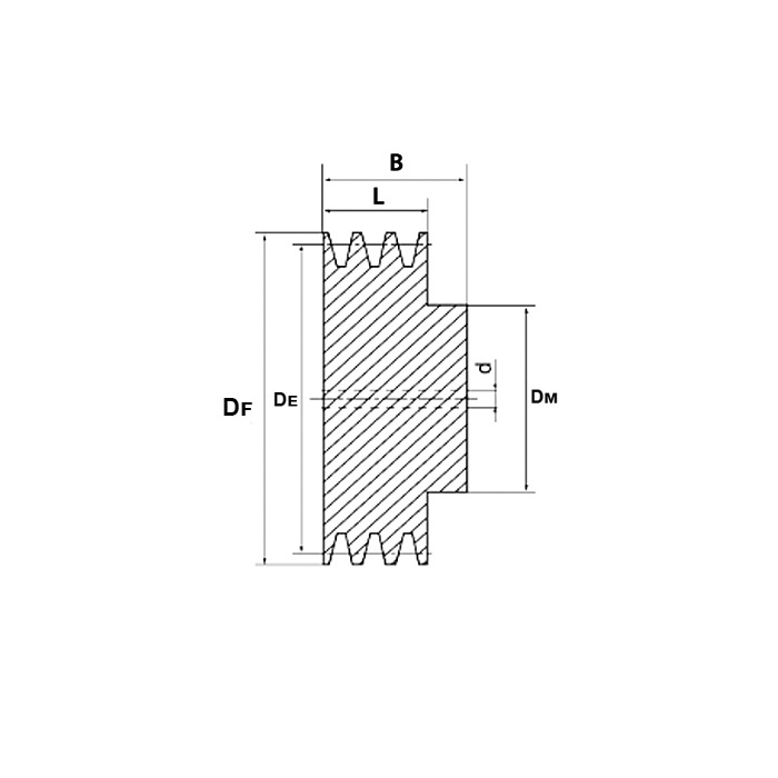 Шкив под расточку клиновой SPB 125-2 (PHP 2SPB125RSB) ISKRA