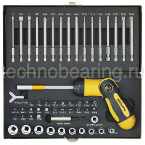 Набор со складной отверткой-трещоткой 1/4, 54поз. 23104 Proxxon