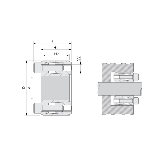 Зажимная втулка KLHH042 (PHF FX120-42x70) ISKRA