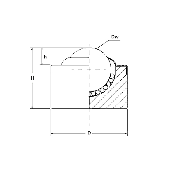 Шариковая опора (без фланца) SP15B(KSM15-FLBS/CS) ISKRA